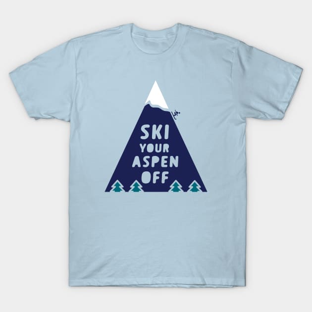 Funny Ski Aspen Mountain T-Shirt by luckybengal